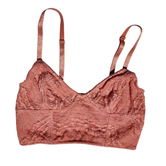 Intimately Free People XS Lace Bralette In Coral Pink With Adjustable Straps & S - Picture 1 of 3
